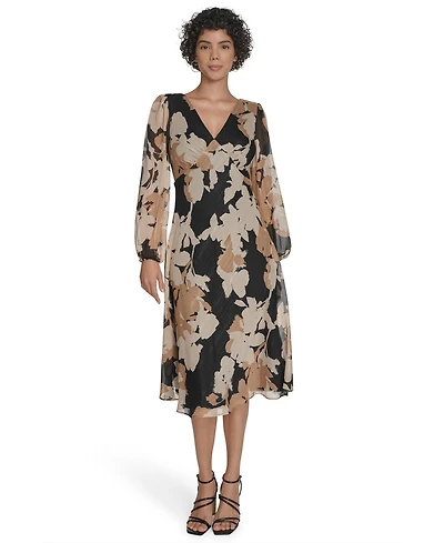 Calvin Klein Women's Printed Midi Dress
