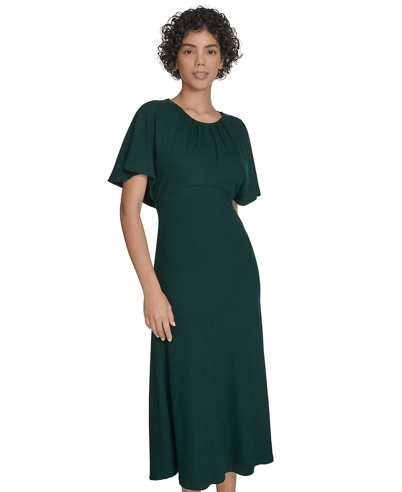 Calvin Klein Women's Flutter Sleeve Midi Dress