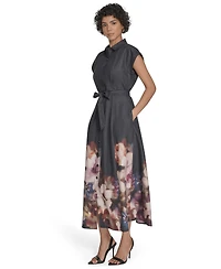 Calvin Klein Women's Placement Print Midi Dress