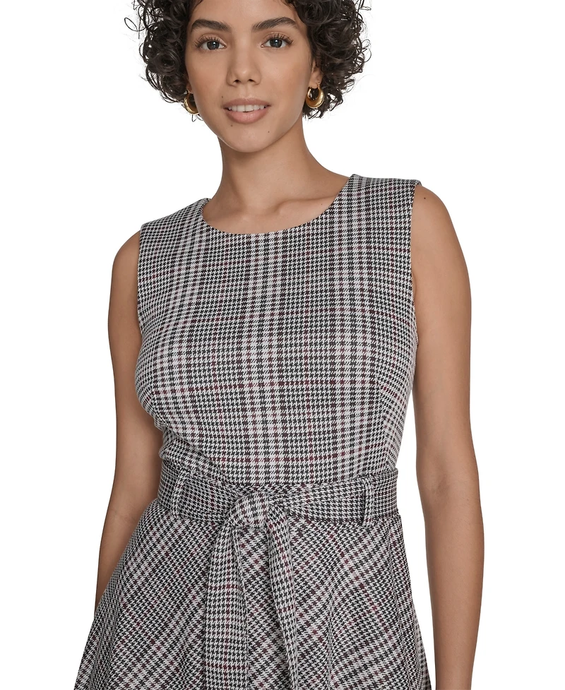 Calvin Klein Women's Plaid Sleeveless Midi Dress