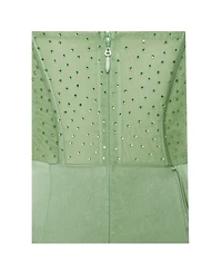 Miss Circle Women Holly Basil Crystallized Corset High Slit Satin Gown