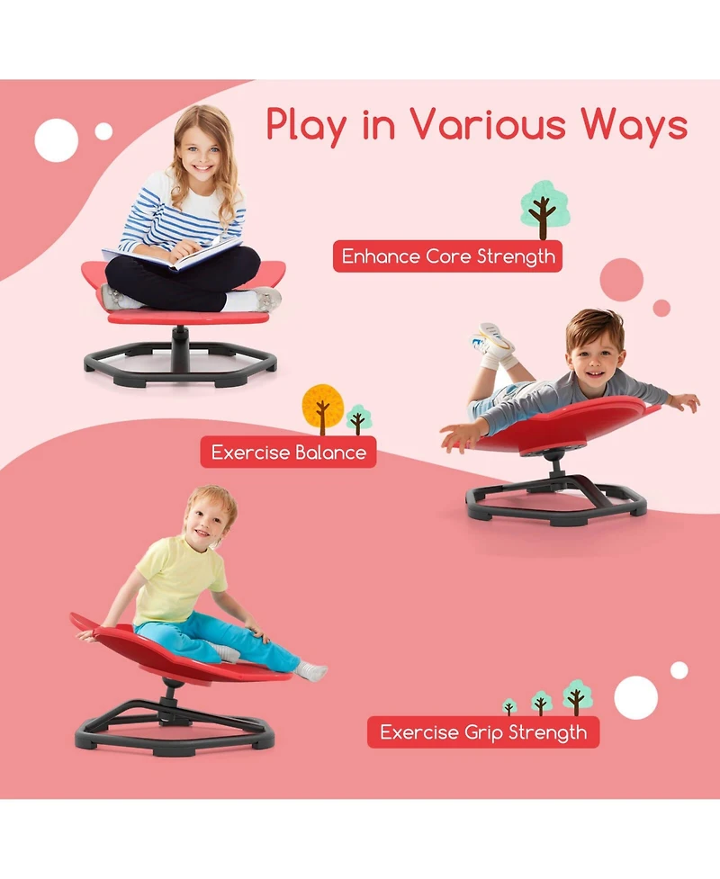 Costway Kids Sensory Swivel Chair with Non-Slip Metal Base for Autistic Kids Indoor Outdoor