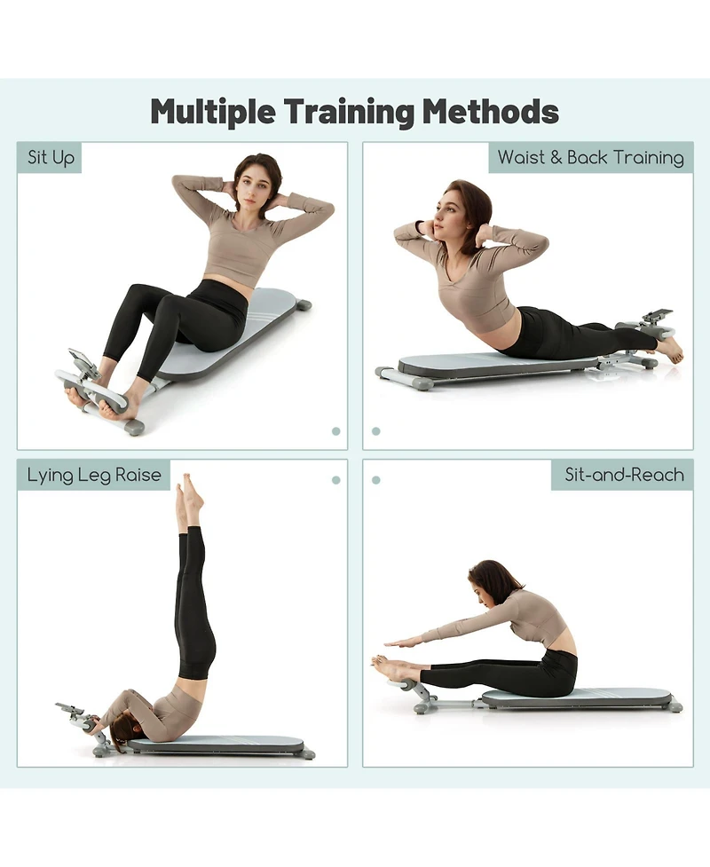 Akiudex Adjustable Foldable Sit-Up Bench with Foam Rollers and Phone Holder