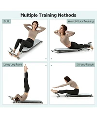 Akiudex Adjustable Foldable Sit-Up Bench with Foam Rollers and Phone Holder