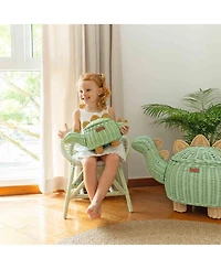 Momiji - Handcrafted Rattan Dinosaur Storage Basket - Wicker