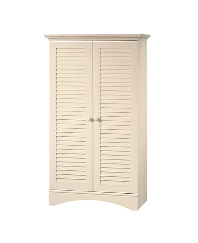 Slickblue Louvered 2-Door Storage Cabinet Armoire for Bedroom or Bathroom Organization