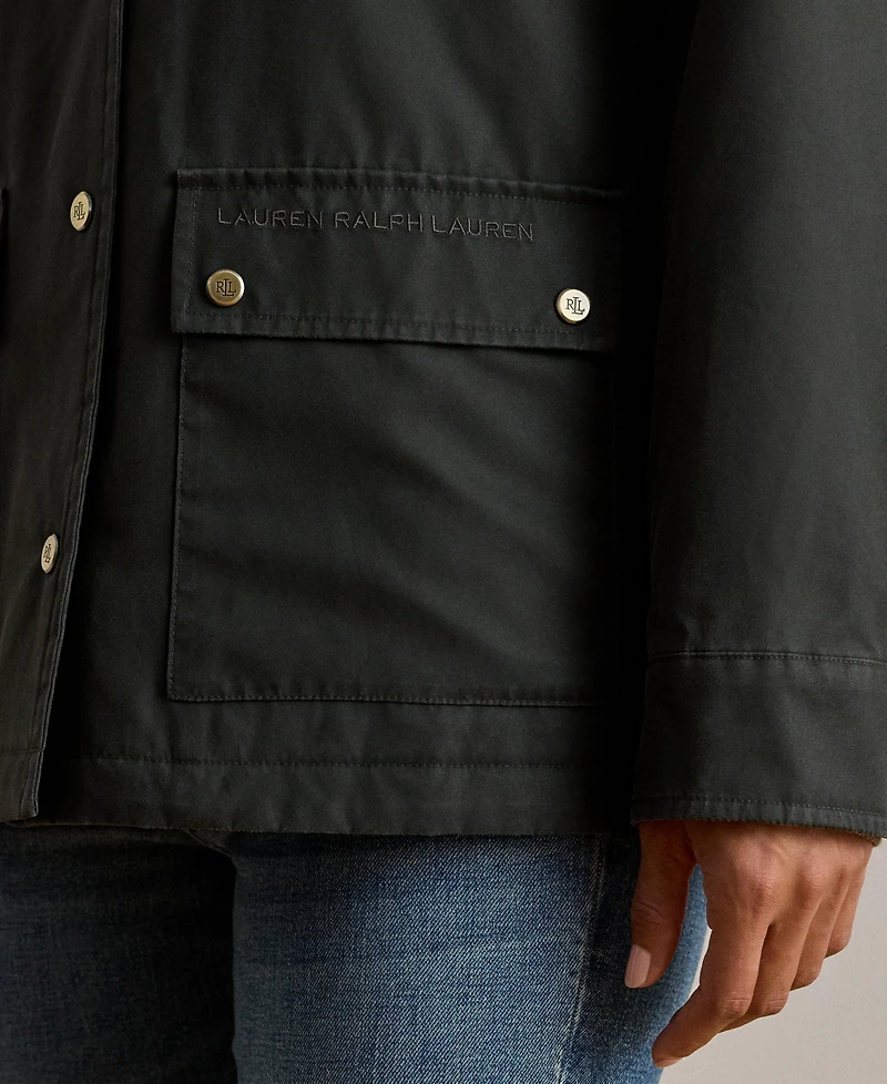 Lauren Ralph Women's Cord-Collar Waxed Jacket