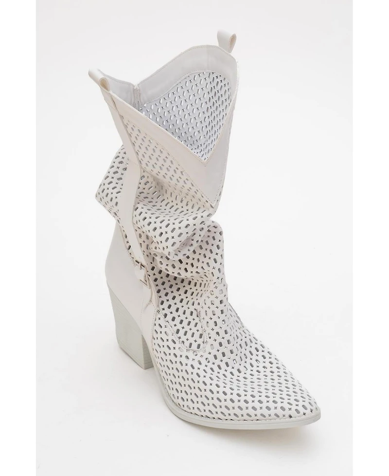 Prologue Shoes Larry Elasticated Block Heel Boot