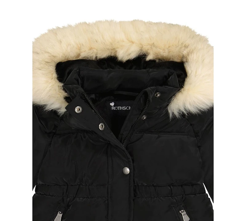 S Rothschild & Co Toddler and Little Girls Velvet Touch Parka