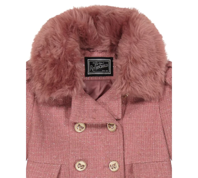 S Rothschild & Co Toddler and Little Girls Tweed Princess Dress Coat