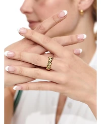 Devata Teardrop Eternity Band Ring in Gold Plated Sterling Silver