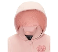 S Rothschild & Co Toddler and Little Girls Rosette Hooded Dress Coat
