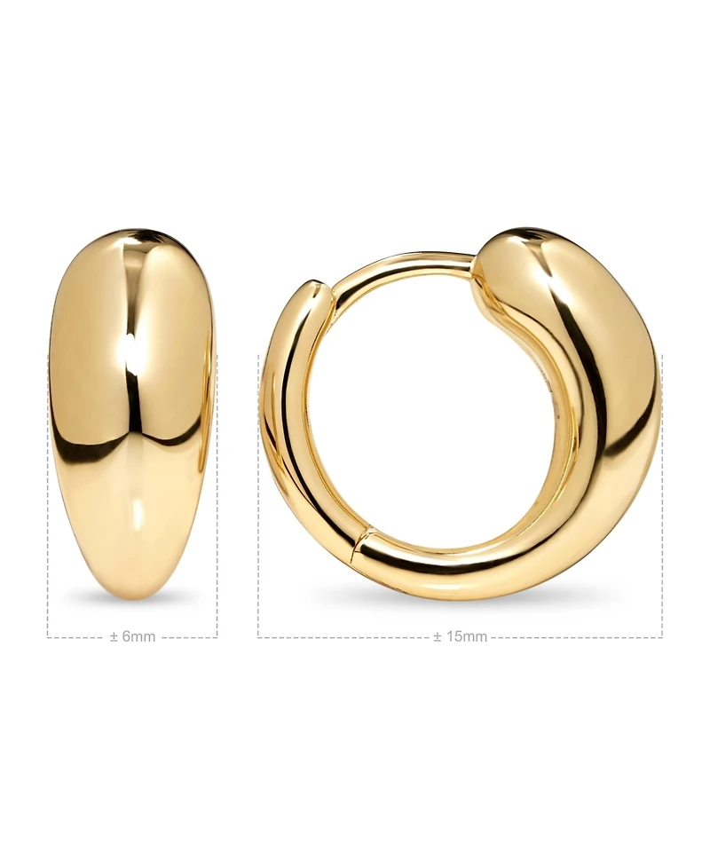Devata Teardrop Hoop Earrings in Gold Plated Sterling Silver