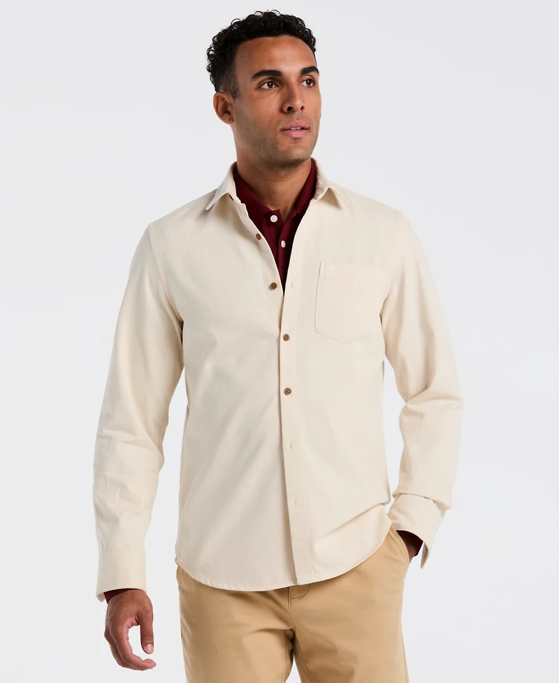 Original Penguin Men's Long Sleeve Garment Dyed Solid Shirt