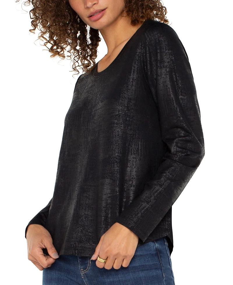 Liverpool Los Angeles Petite Long Sleeve Knit Top