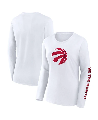 Fanatics Women's White Toronto Raptors Long Sleeve T-Shirt