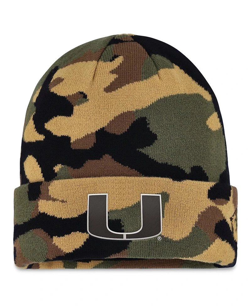 Top of the World Men's Camo Miami Hurricanes Oht Military Appreciation Boondocks Cuffed Knit Hat