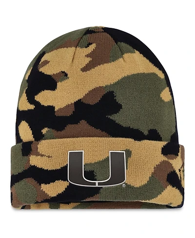 Top of the World Men's Camo Miami Hurricanes Oht Military Appreciation Boondocks Cuffed Knit Hat