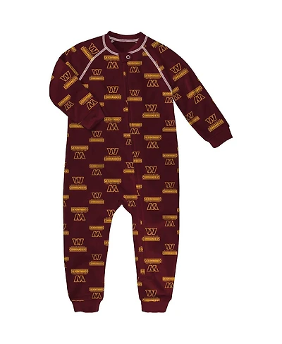 Outerstuff Toddler Burgundy Washington Commanders Allover Print Raglan Full-Zip Jumper