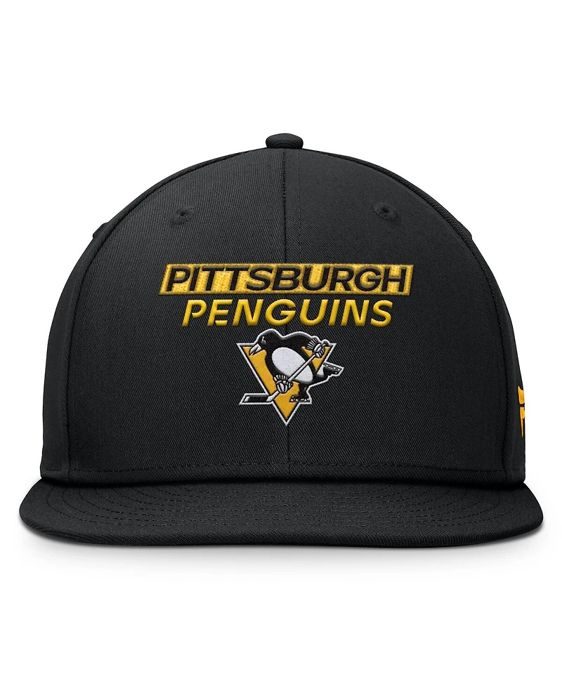 Fanatics Men's Black Pittsburgh Penguins Authentic Pro Prime Snapback Hat