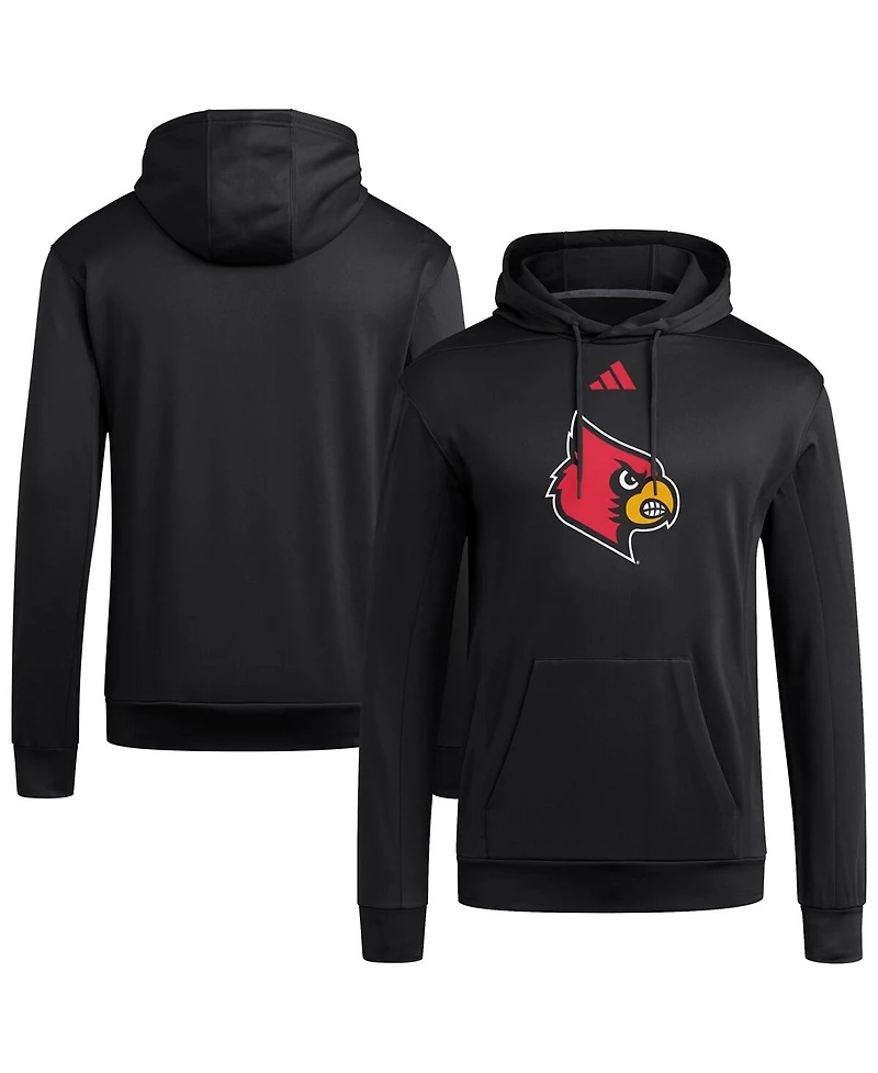 Adidas Men's Black Louisville Cardinals Locker Logo Fleece Pullover Hoodie