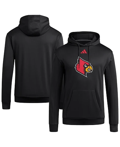 Adidas Men's Black Louisville Cardinals Locker Logo Fleece Pullover Hoodie