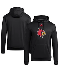 Adidas Men's Black Louisville Cardinals Locker Logo Fleece Pullover Hoodie