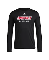 Adidas Men's Black Louisville Cardinals Locker Practice Football Pre-Game Long Sleeve T-Shirt