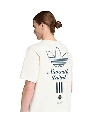 Adidas Men's White Newcastle United Terrace Icons Collection Graphic T-Shirt