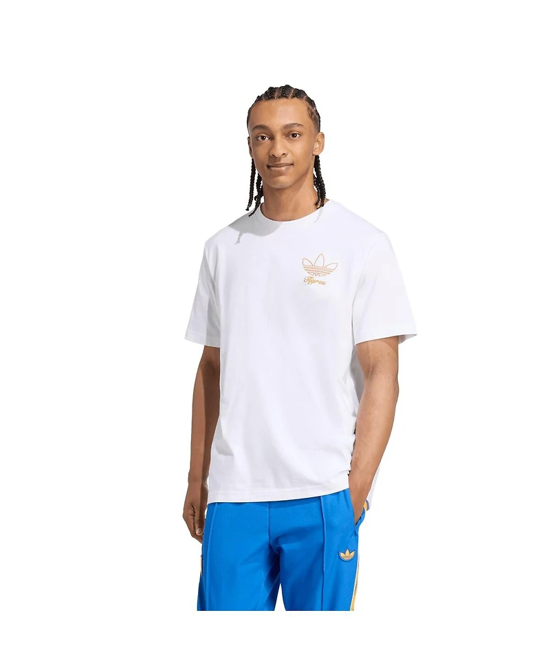 Adidas Men's White Tigres Uanl Terrace Icons Collection Graphic T-Shirt