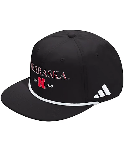Adidas Men's and Women's Black Nebraska Huskers Seasonal Rope Adjustable Hat