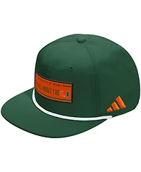 Adidas Men's and Women's Green Miami Hurricanes Locker Room Rope Adjustable Hat