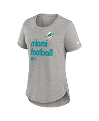 Nike Women's Heather Gray Miami Dolphins Team Shout-Out Tri-Blend T-Shirt