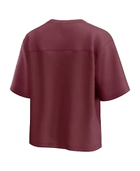 Fanatics Women's Maroon Texas A&M Aggies Tall Script Overlay Mesh V-Neck Fashion Top