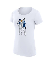 G-iii 4Her by Carl Banks Women's White Los Angeles Dodgers Super-Slim Fit Lightweight Baseball Girls T-Shirt