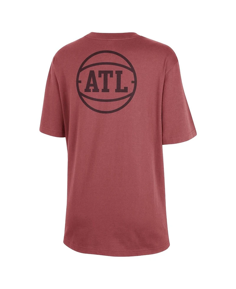 Jordan Women's Red Atlanta Hawks Courtside Statement Edition Boyfriend T-Shirt