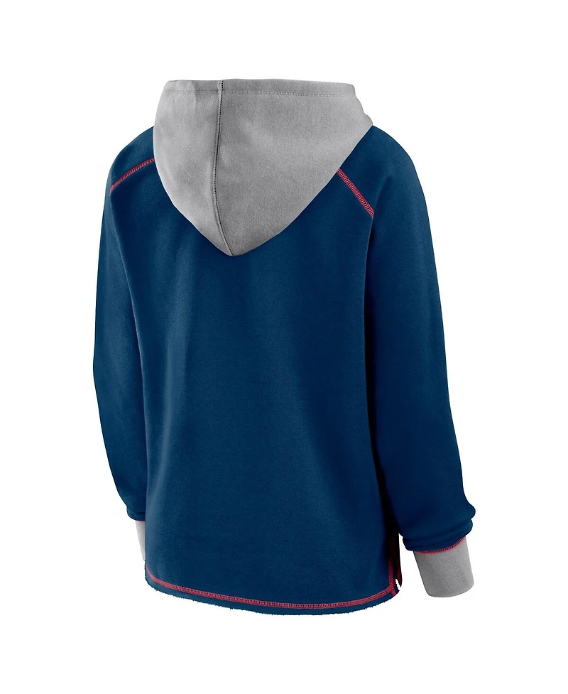Logo Athletic Women's Navy Houston Texans Boom Fleece Pullover V-Neck Hoodie