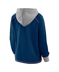 Logo Athletic Women's Navy Houston Texans Boom Fleece Pullover V-Neck Hoodie