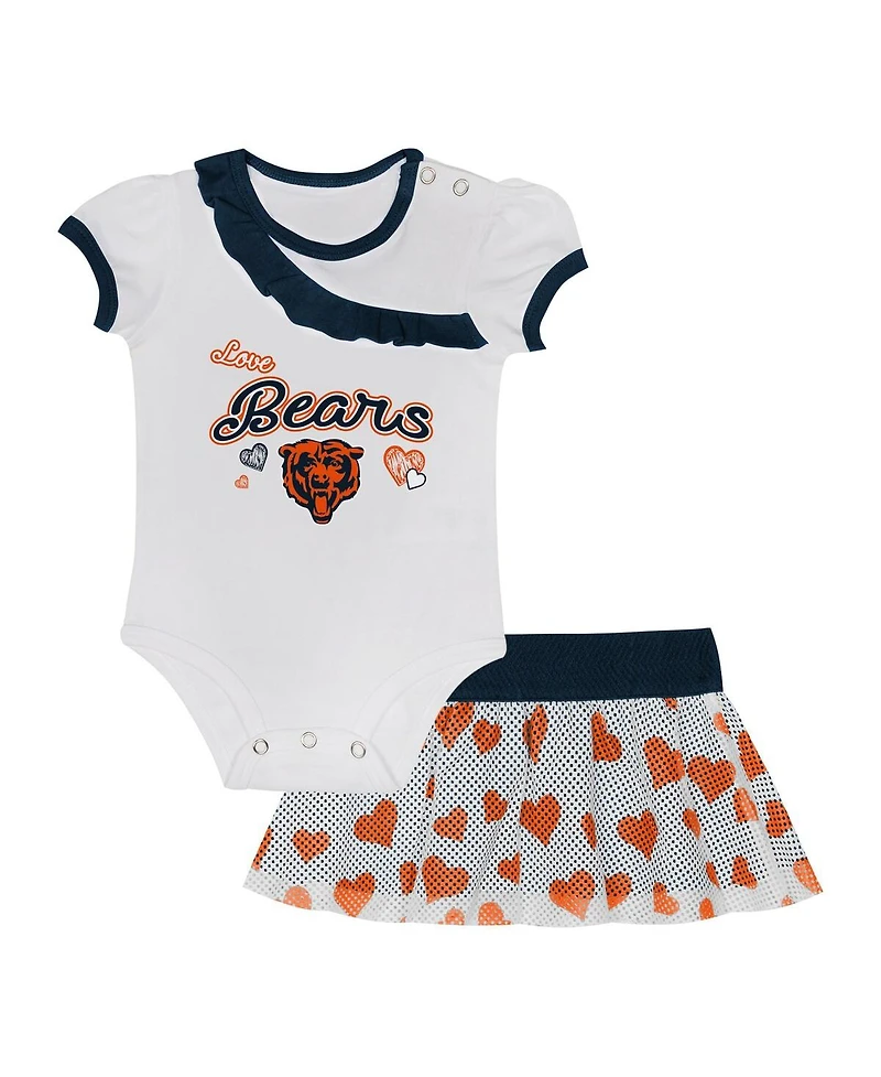Outerstuff Baby Boys and Girls Chicago Bears Love My Team Bodysuit Skirt Set