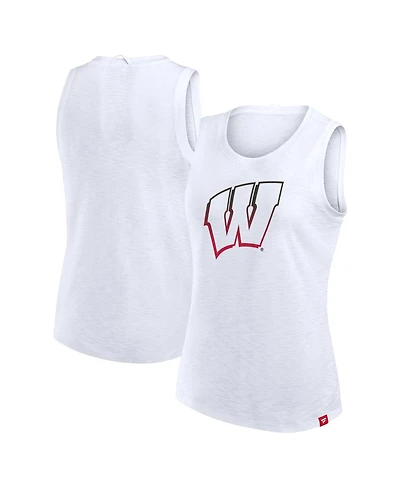 Fanatics Women's White Wisconsin Badgers Activate Slub Tank Top