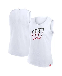 Fanatics Women's White Wisconsin Badgers Activate Slub Tank Top