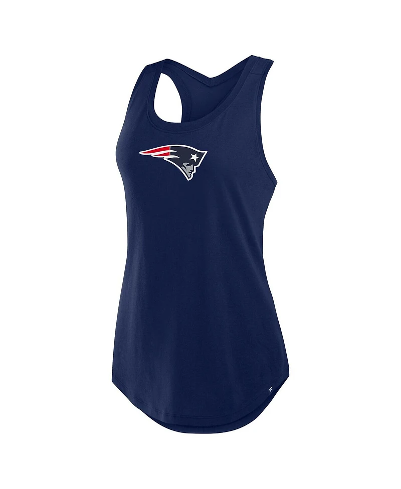 Fanatics Women's Navy New England Patriots Iron Fan Tank Top