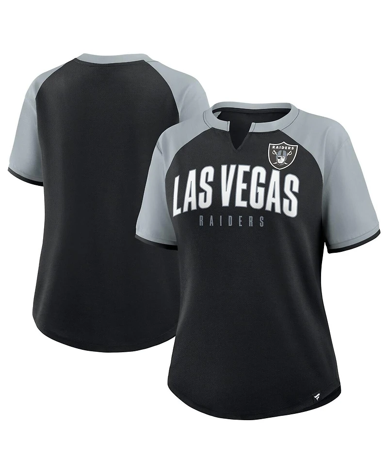 Fanatics Women's Black/Silver Las Vegas Raiders Height Advantage T-Shirt