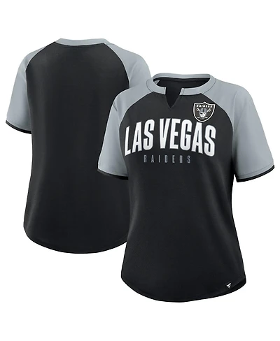 Fanatics Women's Black/Silver Las Vegas Raiders Height Advantage T-Shirt