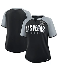 Fanatics Women's Black/Silver Las Vegas Raiders Height Advantage T-Shirt