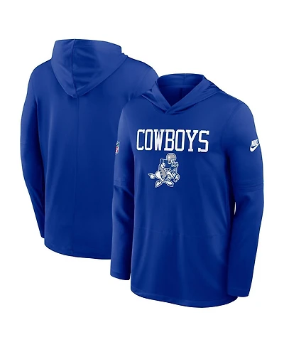 Nike Men's Royal Dallas Cowboys Sideline Alt Pack Dri-fit Lightweight Hooded T-Shirt