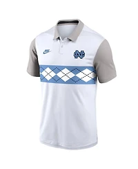 Nike Men's White/Gray North Carolina Tar Heels Athletic Prep Legacy Logo Vapor Performance Polo Shirt
