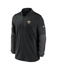 Nike Men's Black New Orleans Saints Sideline Feel the Pressure Performance Half-Zip Pullover