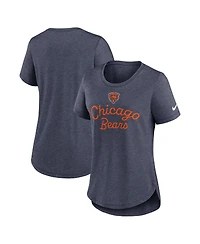 Nike Women's Navy Chicago Bears Script Tri-Blend T-Shirt