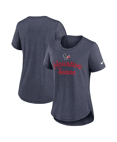 Nike Women's Navy Houston Texans Script Tri-Blend T-Shirt